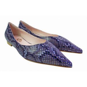 Ivan Troy Purple Snake Print Italian Leather Flats